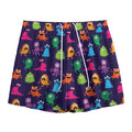 Cute Monster Pattern Print Mesh Shorts