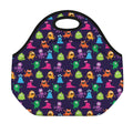 Cute Monster Pattern Print Neoprene Lunch Bag