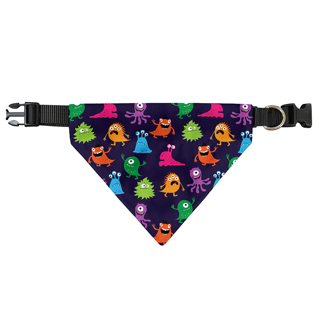 Cute Monster Pattern Print Over The Collar Dog Bandana