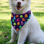 Cute Monster Pattern Print Over The Collar Dog Bandana