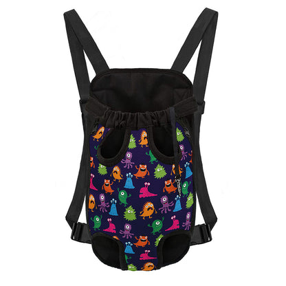 Cute Monster Pattern Print Pet Carrier Backpack