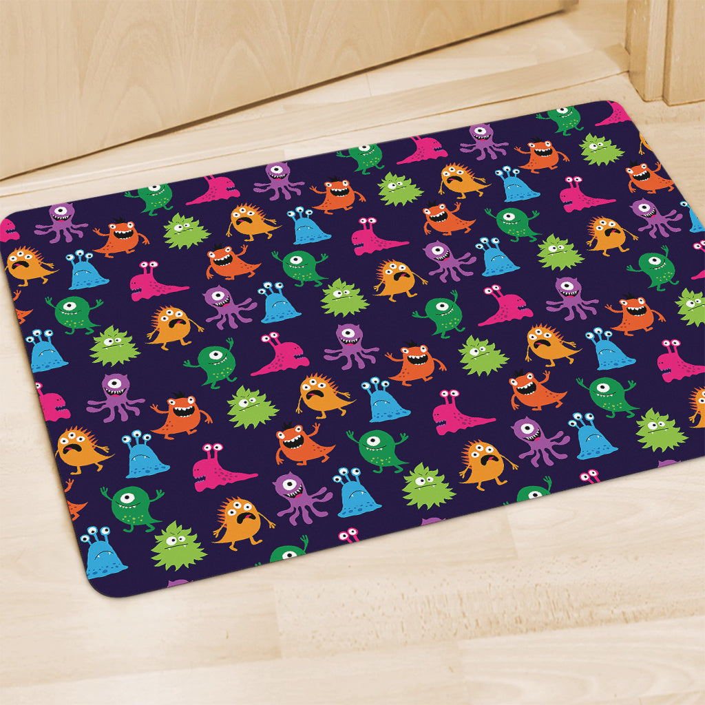 Cute Monster Pattern Print Polyester Doormat