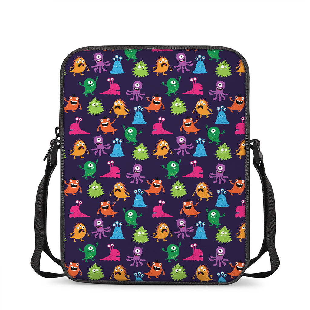 Cute Monster Pattern Print Rectangular Crossbody Bag