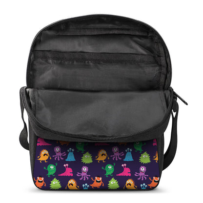 Cute Monster Pattern Print Rectangular Crossbody Bag