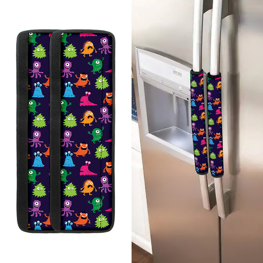 Cute Monster Pattern Print Refrigerator Handle Covers
