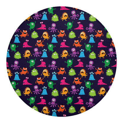Cute Monster Pattern Print Round Blanket