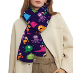Cute Monster Pattern Print Scarf