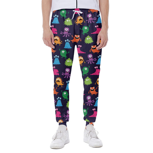 Cute Monster Pattern Print Scuba Joggers