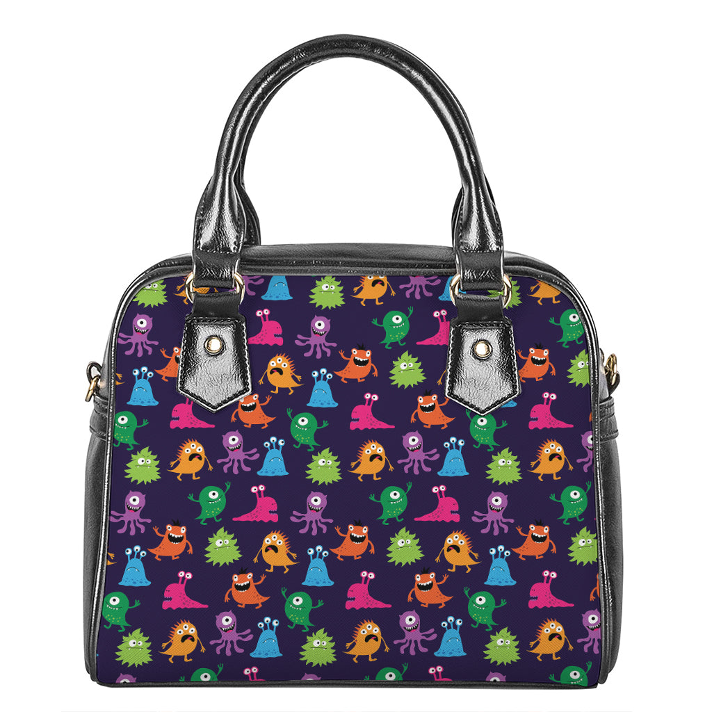 Cute Monster Pattern Print Shoulder Handbag