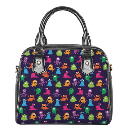 Cute Monster Pattern Print Shoulder Handbag