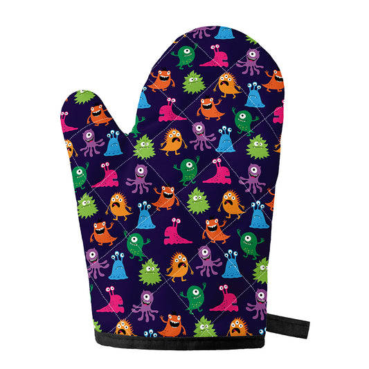Cute Monster Pattern Print Single Oven Mitt