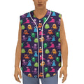 Cute Monster Pattern Print Sleeveless Baseball Jersey