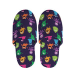 Cute Monster Pattern Print Slippers