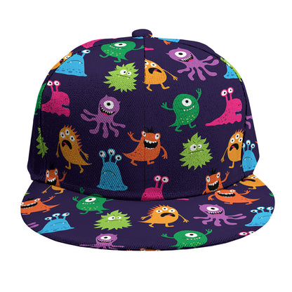 Cute Monster Pattern Print Snapback Cap