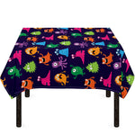 Cute Monster Pattern Print Tablecloth