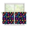 Cute Monster Pattern Print Tier Curtains