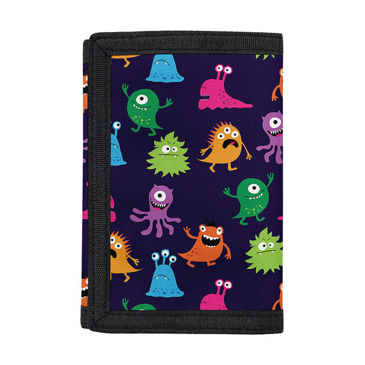 Cute Monster Pattern Print Trifold Wallet
