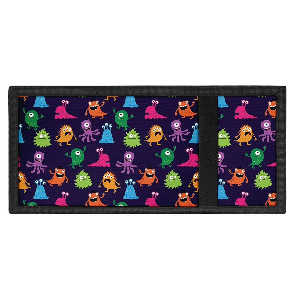 Cute Monster Pattern Print Trifold Wallet