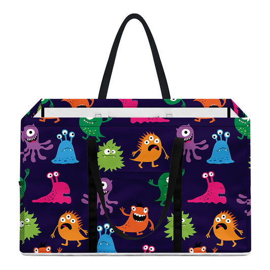 Cute Monster Pattern Print Utility Tote Bag