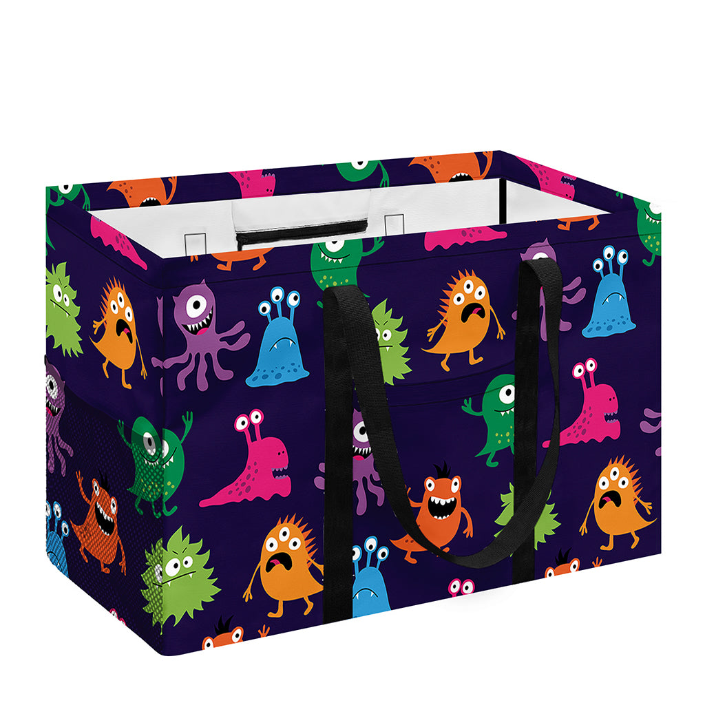 Cute Monster Pattern Print Utility Tote Bag