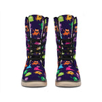 Cute Monster Pattern Print Winter Boots