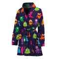 Cute Monster Pattern Print Women's Bathrobe