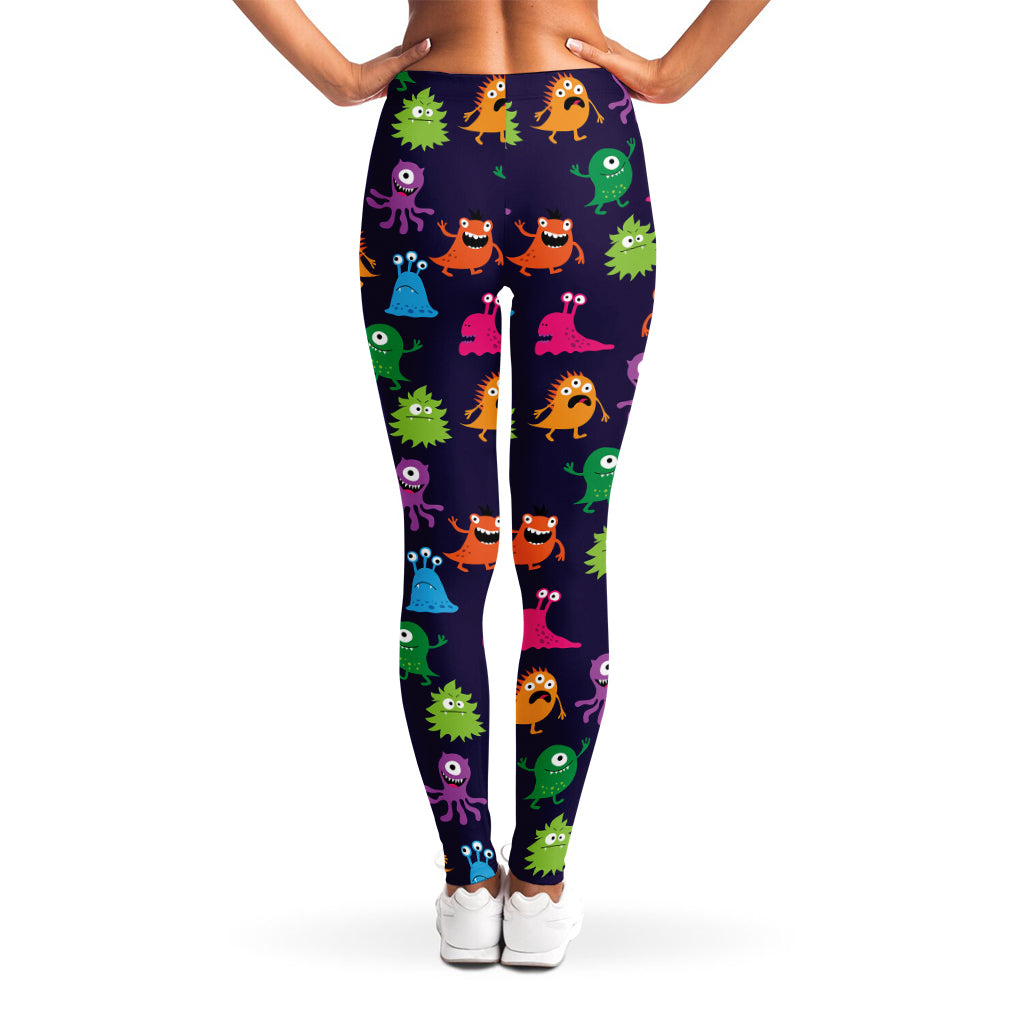 Cute Monster Pattern Print Women's Leggings