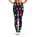 Cute Monster Pattern Print Women's Leggings