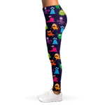 Cute Monster Pattern Print Women's Leggings
