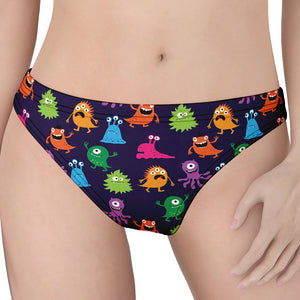 Cute Monster Pattern Print Women's Thong