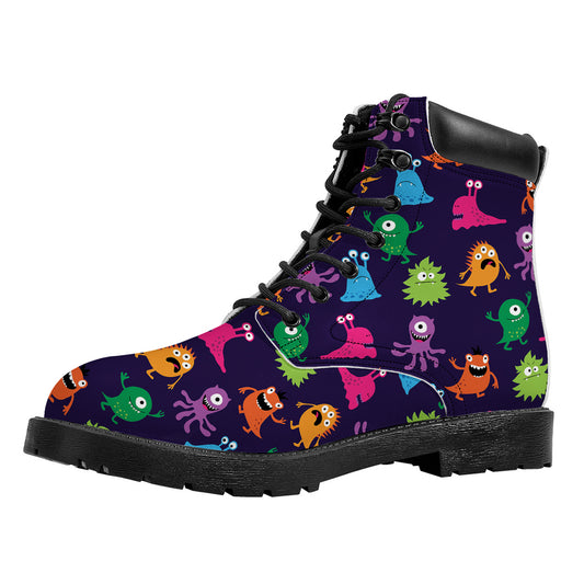Cute Monster Pattern Print Work Boots