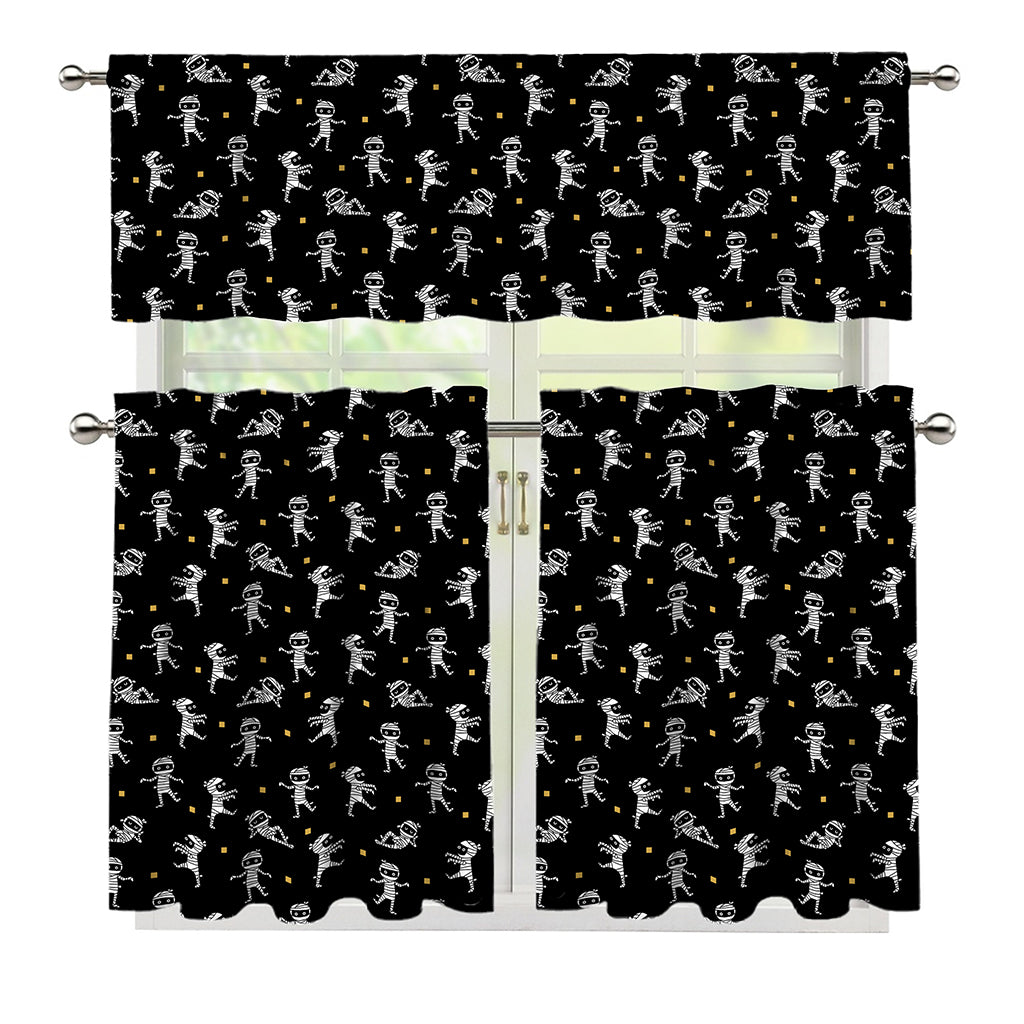 Cute Mummy Pattern Print 3 Piece Kitchen Curtains