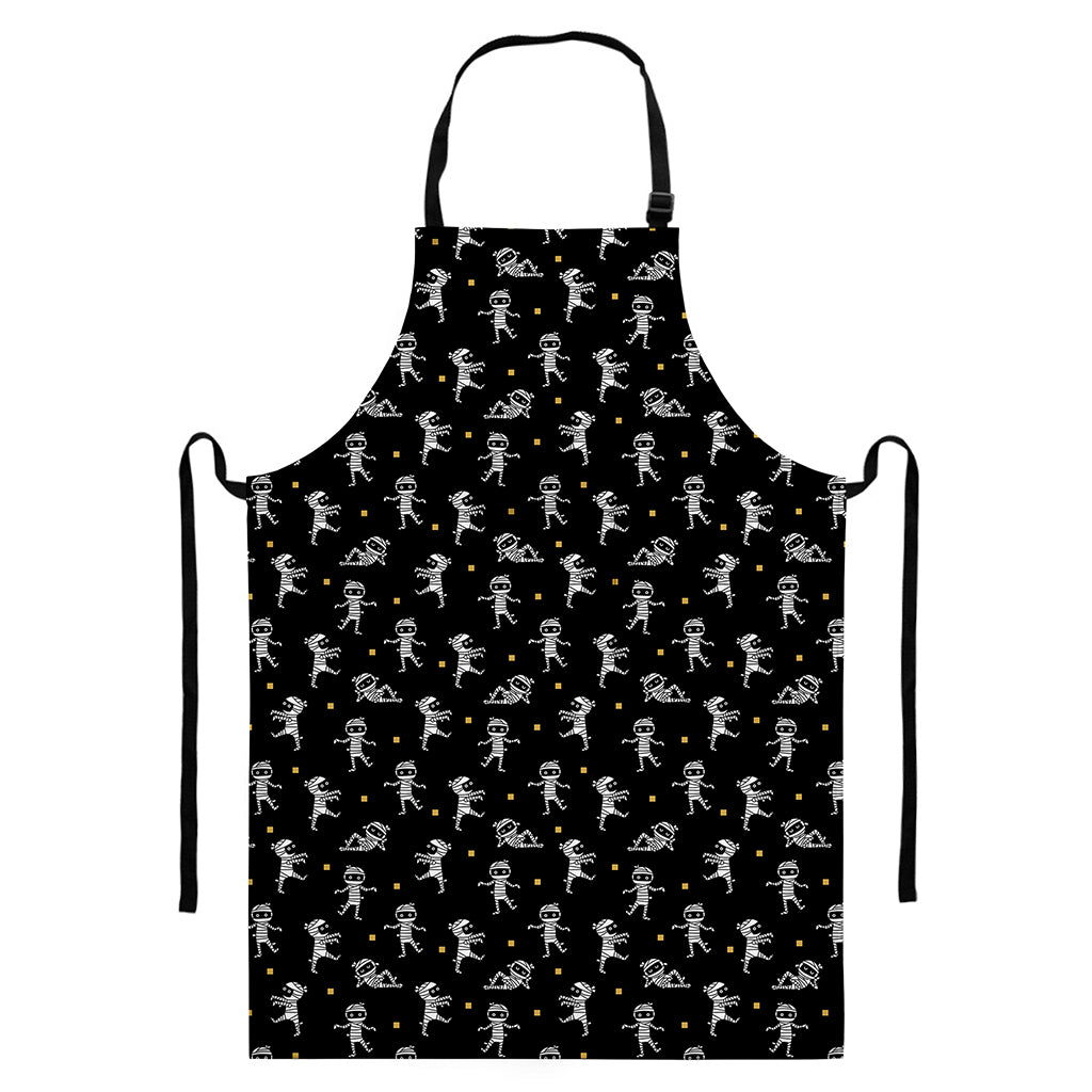 Cute Mummy Pattern Print Bib Apron With Pocket
