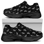 Cute Mummy Pattern Print Black Chunky Shoes