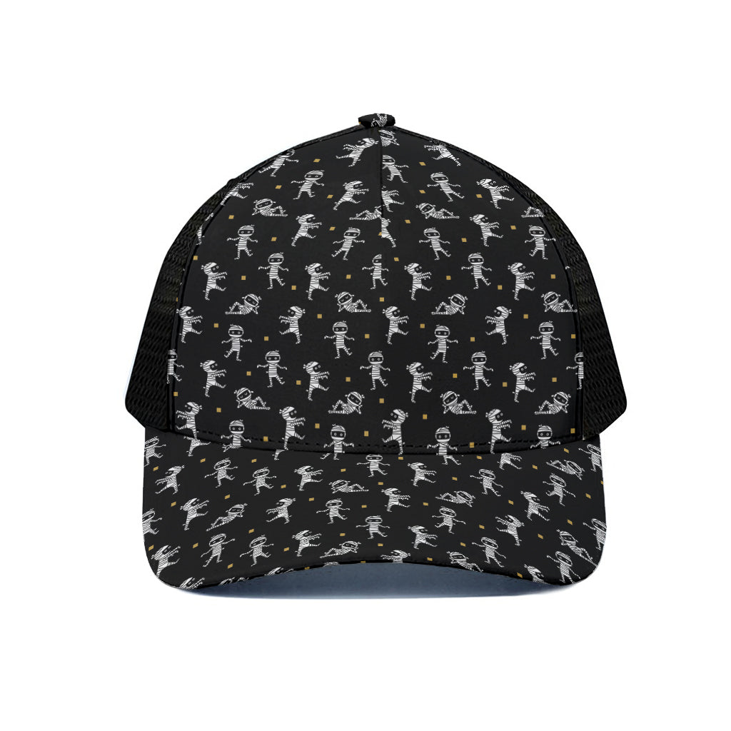 Cute Mummy Pattern Print Black Mesh Trucker Cap