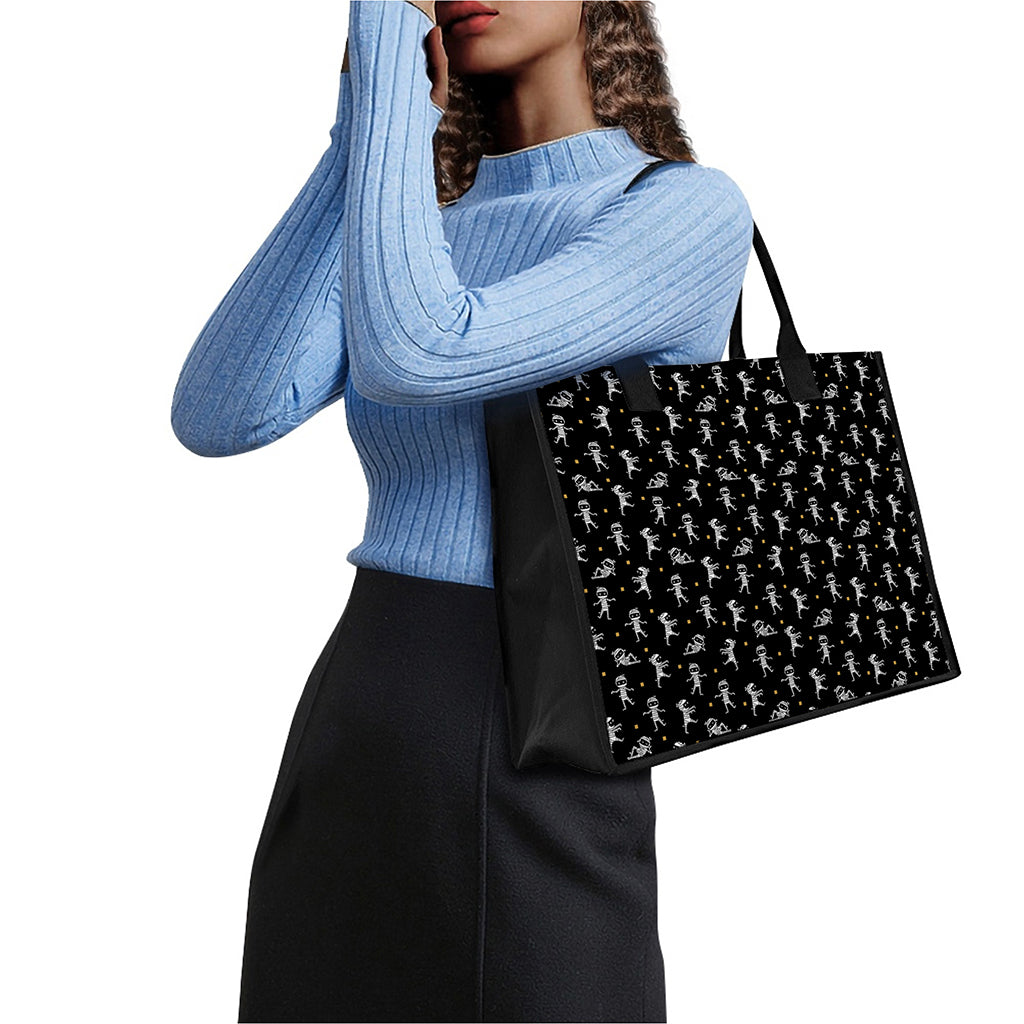 Cute Mummy Pattern Print Canvas Tote Bag