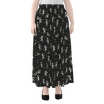 Cute Mummy Pattern Print Chiffon Maxi Skirt