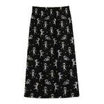 Cute Mummy Pattern Print Cotton Front Slit Maxi Skirt