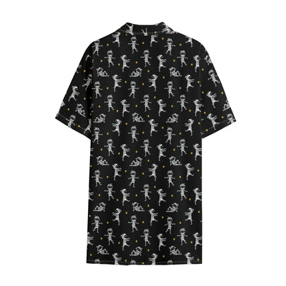 Cute Mummy Pattern Print Cotton Hawaiian Shirt