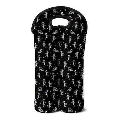Cute Mummy Pattern Print Double Neoprene Wine Tote
