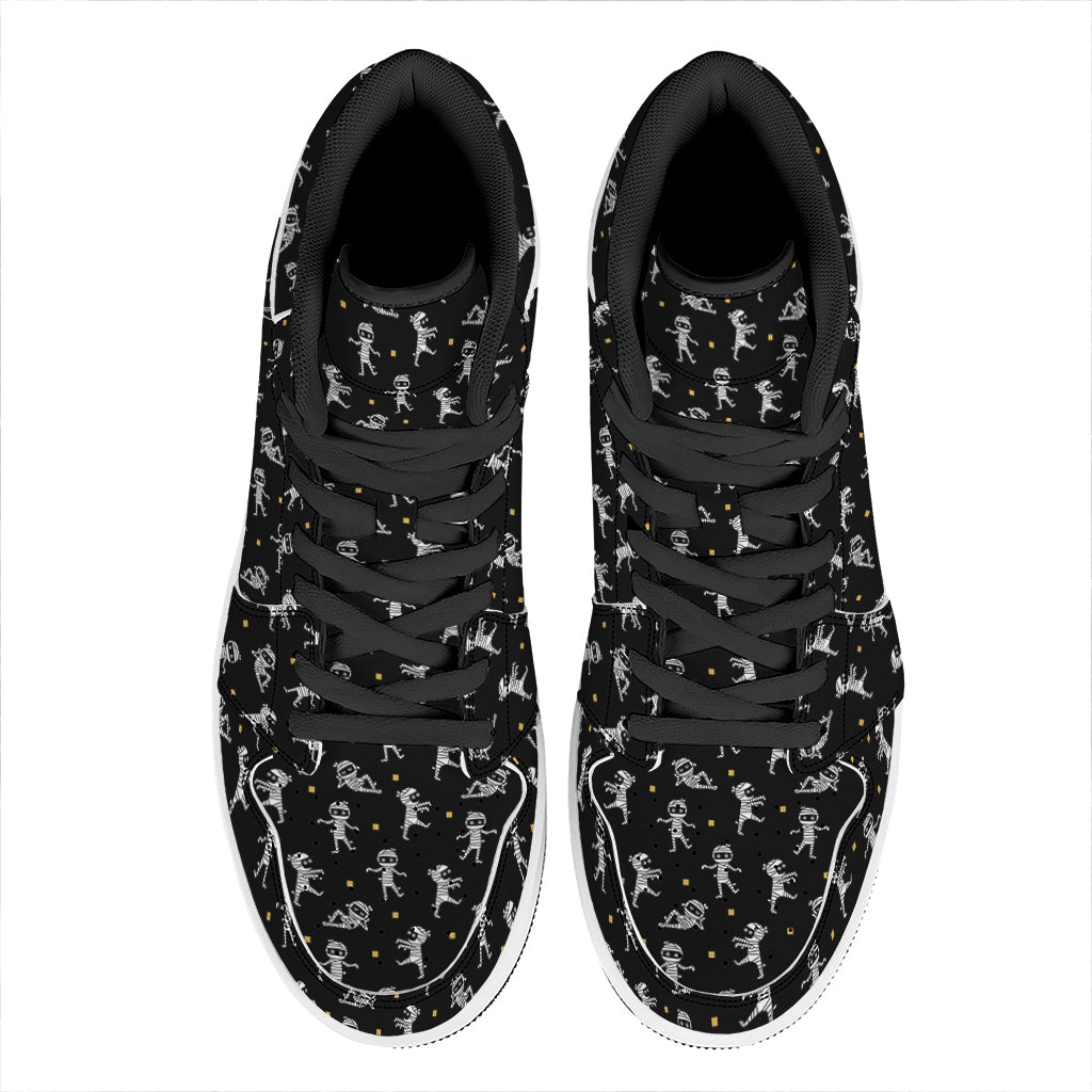 Cute Mummy Pattern Print High Top Leather Sneakers