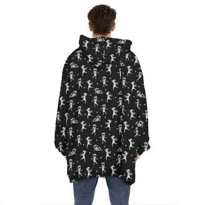 Cute Mummy Pattern Print Hoodie Blanket