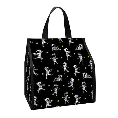 Cute Mummy Pattern Print Insulated Lunch Tote