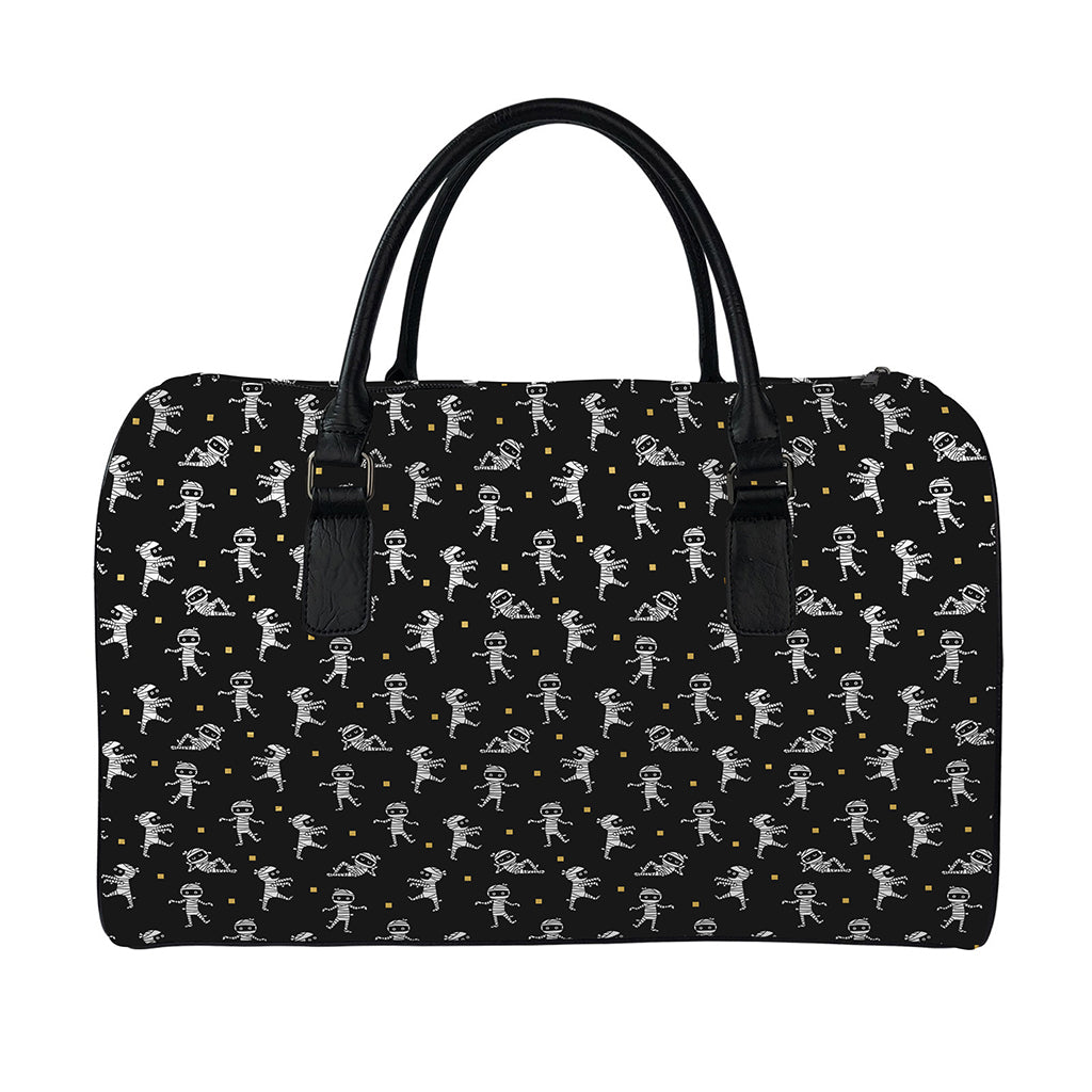 Cute Mummy Pattern Print Leather Duffle Bag