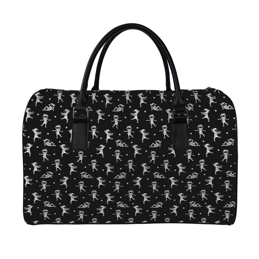 Cute Mummy Pattern Print Leather Duffle Bag