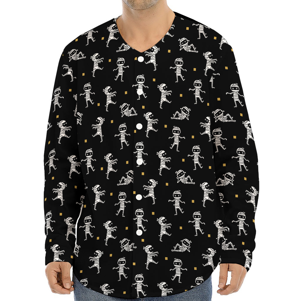 Cute Mummy Pattern Print Long Sleeve Baseball Jersey