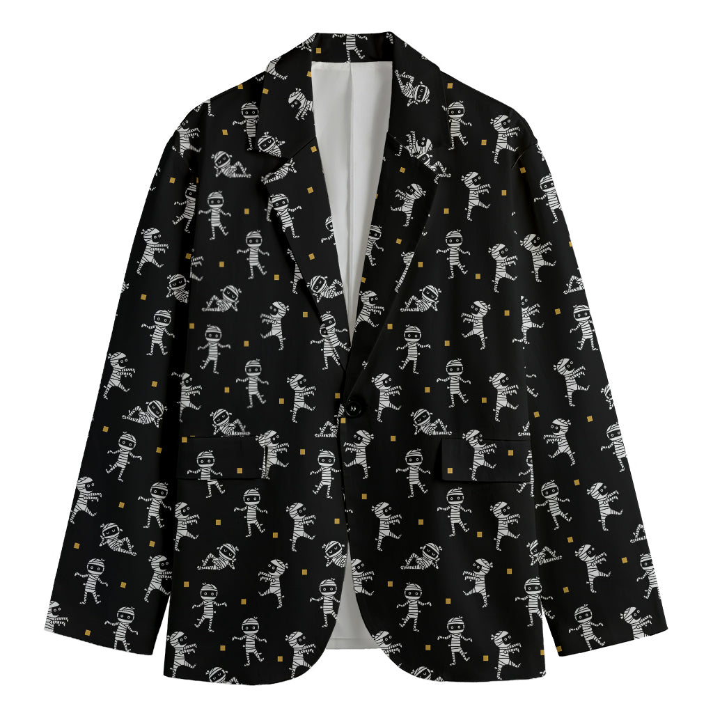 Cute Mummy Pattern Print Men's Cotton Blazer