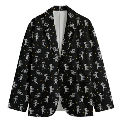 Cute Mummy Pattern Print Men's Cotton Blazer