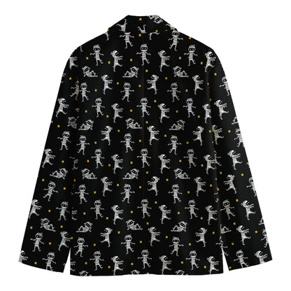 Cute Mummy Pattern Print Men's Cotton Blazer