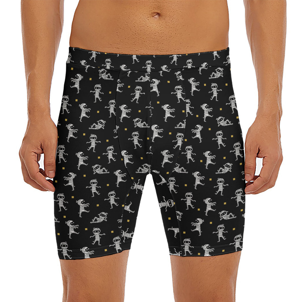 Cute Mummy Pattern Print Men's Long Boxer Briefs